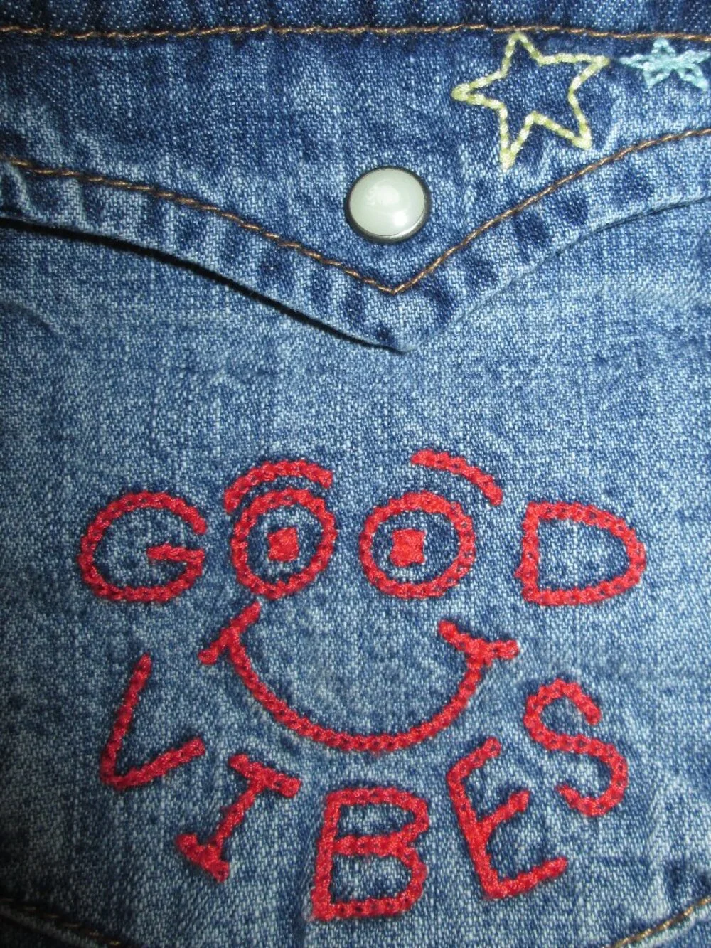 GAP Kids western style embroidery denim shirt